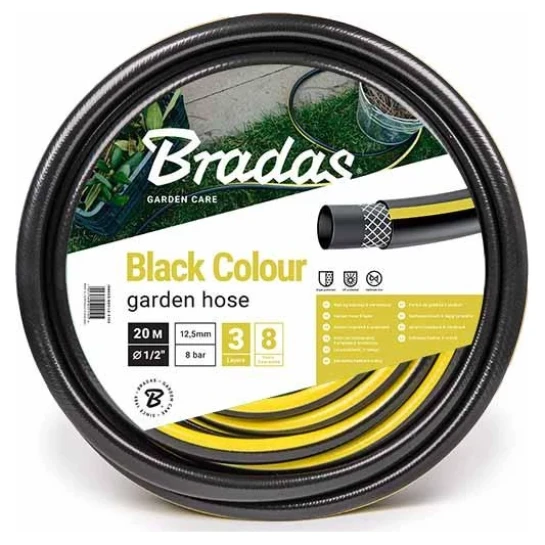SHOP AKD::Шланг для поливу BRADAS Garden hose 1/2" 20м чорний (ціна за 1м)