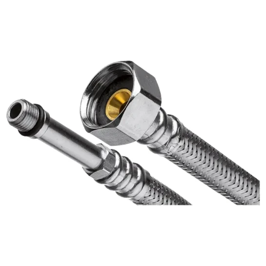 SHOP AKD::Шланг для води INVENA в стальному оплетінні 1/2" x M10 80см. довга голка