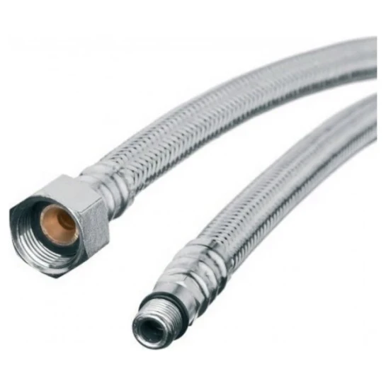 SHOP AKD::Шланг для води INVENA в стальному оплетінні 1/2" х М10 30см. коротка голка