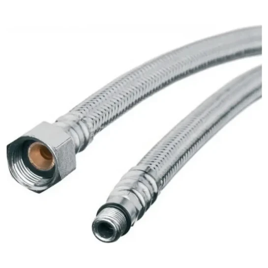 SHOP AKD::Шланг для води INVENA в стальному оплетінні 1/2" х М10 40см. коротка голка