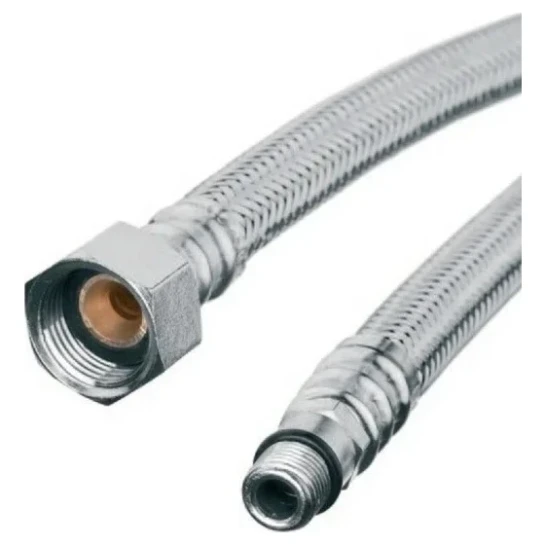 SHOP AKD::Шланг для води INVENA в стальному оплетінні 1/2" х М10 80см. коротка голка