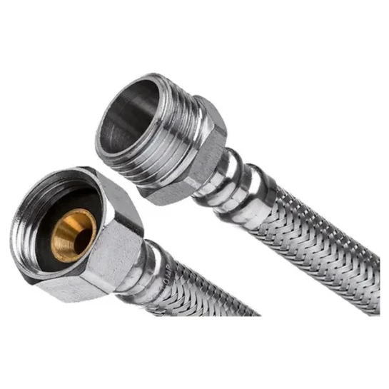 SHOP AKD::Шланг для води INVENA 1/2н х 1/2в 30 см в стальному оплетенні