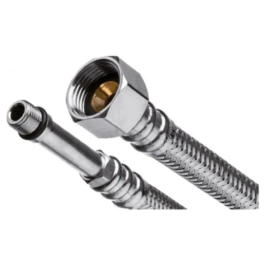 SHOP AKD::Шланг для води INVENA в стальному оплетінні 3/8" x M10 50см. коротка голка