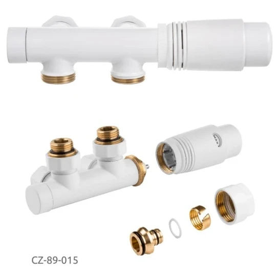 SHOP AKD::Термостатичний комплект INVENA DUOPLEX  білий , для нижнього підключення