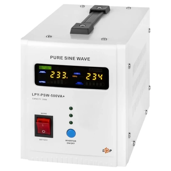 SHOP AKD::ДБЖ з правильною синусоїдою LOGIC POWER LPY-PSW-500VA+(350Вт) 5/10 12 V