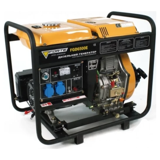 SHOP AKD::Генератор дизельний FORTE FGD6500E 4.5кВт, бак15л, 340гр/кВт*г