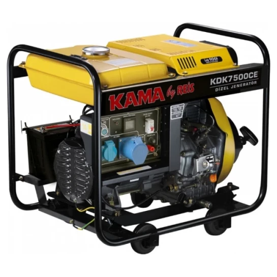 SHOP AKD::Генератор дизельний KAMA KDK7500C (5.0 кВт, 220/380V, 4-тактний, Пуск: Електростартер)