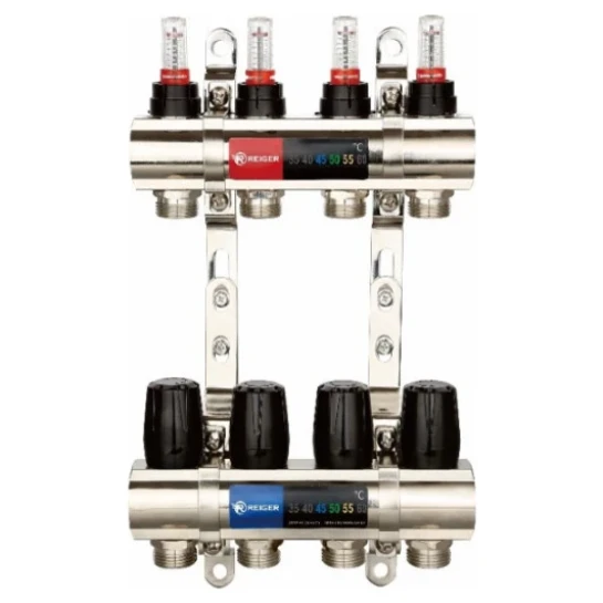 SHOP AKD::Колектор REIGER з витратомірами латунний  1"х3/4" 9 виходів (-/3)