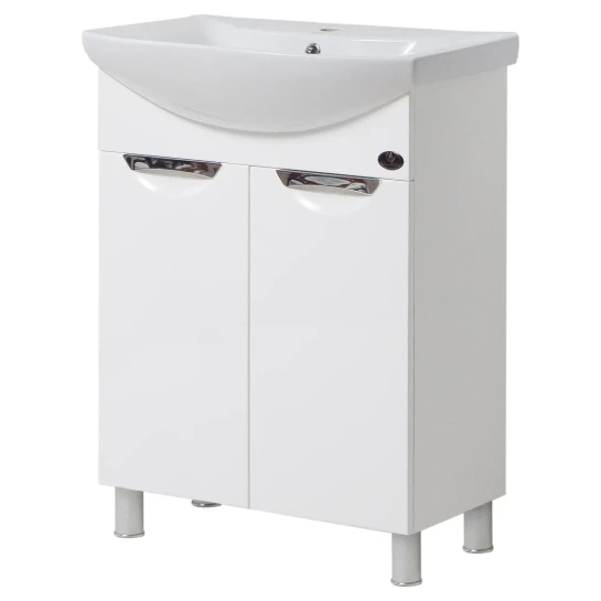 SHOP AKD::Тумба Van Mebles Лора з умивальником Проксі 60 біла, вр.ручки