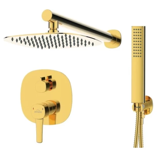 SHOP AKD::Комплект прихованого монтажу зі змішувачем 2-функційним INVENA Glamour, золото