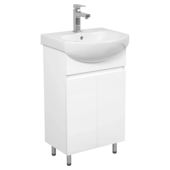 SHOP AKD::Тумба AQUARODOS Uno Уно (білий глянець) 50 см з умивальником "Руна"