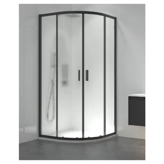 SHOP AKD::Душова кабіна KOLLER POOL Line ARC 900х900мм ,grape,напівкругла,розсувна, скло 6мм black matt