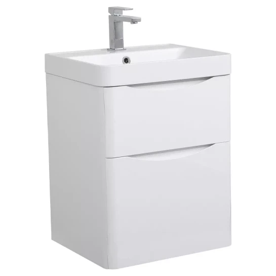 SHOP AKD::Тумба AQUARODOS Америна (білий глянець) з умивальником Deep 50 см консольна