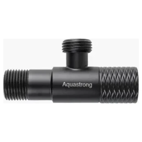 SHOP AKD::Кран кутовий AQUASTRONG 1/2"Зх1/2"З нерж. D7 Black (D716)