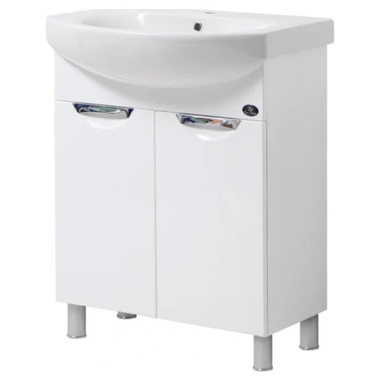 SHOP AKD::Тумба Van Mebles Лора з умивальником Лотос/RUNA 70 біла, врізні ручки