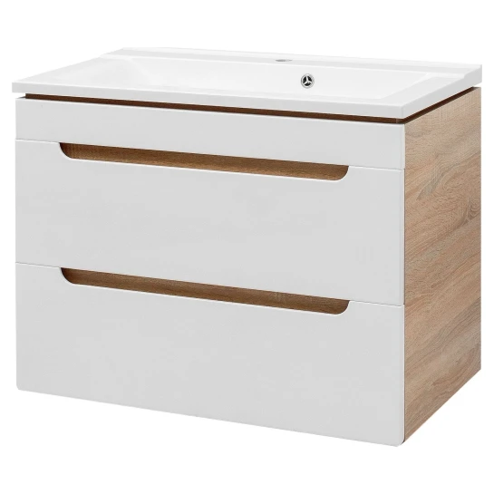 SHOP AKD::Тумба Van Mebles Аруба підлогова з умивальником Глорія 80 біла,прихований монтаж