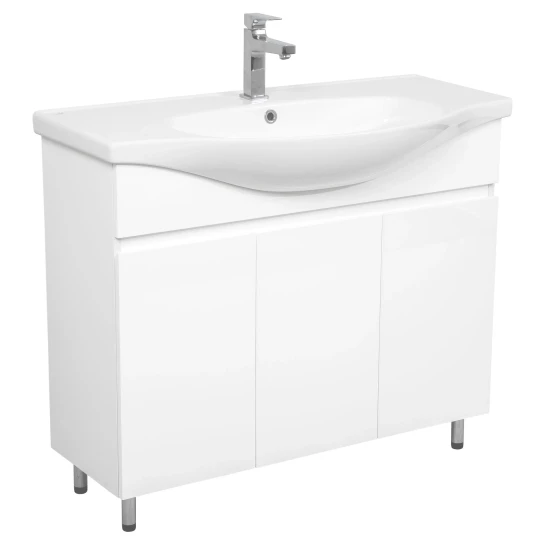 SHOP AKD::Тумба AQUARODOS Uno Уно(білий глянець) 60 см з умивальником "Руна"
