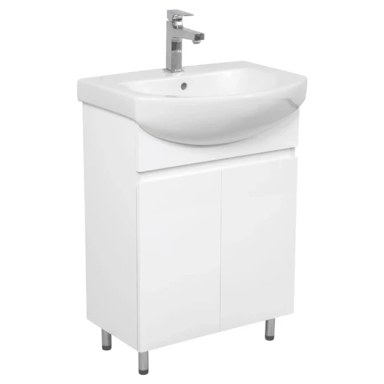 SHOP AKD::Тумба AQUARODOS Uno Уно(білий глянець) 60 см з умивальником "Руна"