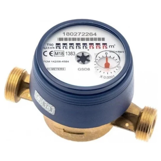 SHOP AKD::Лічильник води B-METERS GSD8-I R100 3/4" ХВ 0"C-50"C L=130мм Qn=4,0м3/г