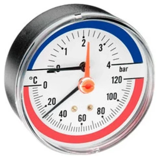 SHOP AKD::Термоманометр аксіальний ARTHERMO (80 мм, 0-6 бар, 0-120°С) задній вихід