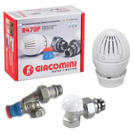 SHOP AKD::Комплект радіаторний термостатичний GIACOMINI 1/2"х16 кутовий (без коробки)
