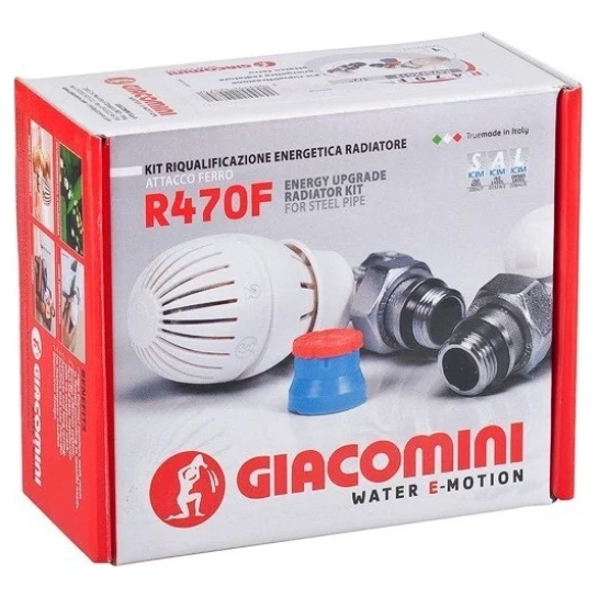 SHOP AKD::Комплект радіаторний термостатичний GIACOMINI 1/2" кутовий з термоголовкою