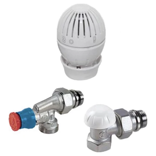 SHOP AKD::Комплект радіаторний термостатичний GIACOMINI 1/2" кутовий осьовий (R470X001+R415X033+R14X033)