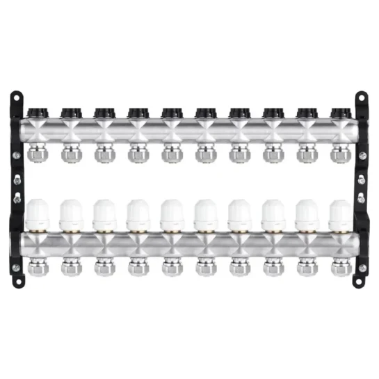 SHOP AKD::Колектор нержавіючий STA G1" х10 (Б/Т) з відсікаючими та термоклапанами і євроконусами Classic