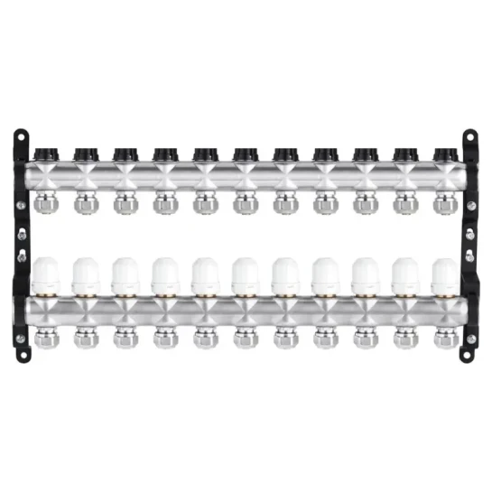 SHOP AKD::Колектор нержавіючий STA G1" х11 (Б/Т) з відсікаючими та термоклапанами і євроконусами Classic