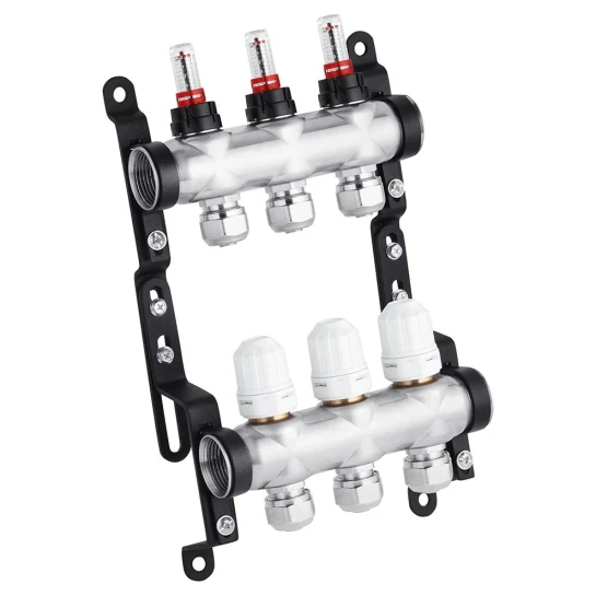 SHOP AKD::Колектор нержавіючий STA G1" х3 (В/Т) з витратоміром, клапаном та євроконусами Classic