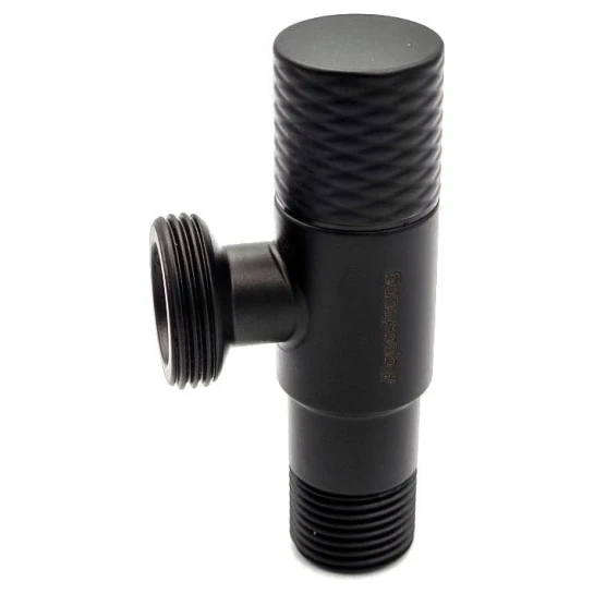 SHOP AKD::Кран кутовий AQUASTRONG 1/2"3х3/4"З нерж. D8  Black (D815)