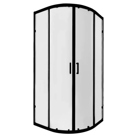 SHOP AKD::Душова кабіна SANTEH напівкругла 90х90х190 скло прозоре профіль алюміній чорний