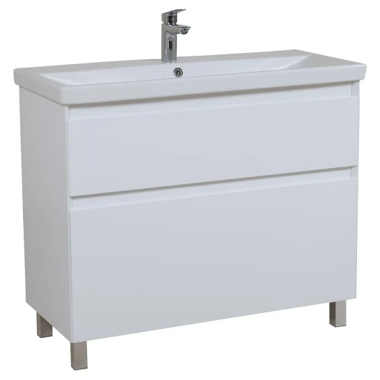 SHOP AKD::Тумба AQUARODOS Еліт (білий) з умивальником Elite 100см підлогова