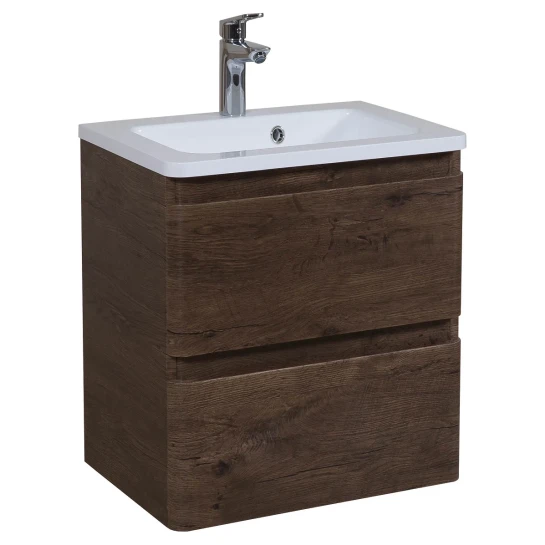 SHOP AKD::Тумба AQUARODOS Акцент (каштан) з умивальником Альфа 60 см консольна