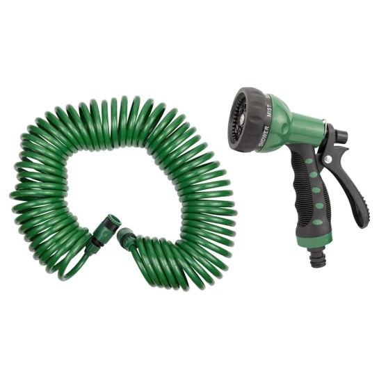 SHOP AKD::Набір поливальний GRAD шланг спіральний 15м + пістолет-розпилювач 7-ми режимний