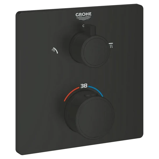 SHOP AKD::Накладна панель на 2 користувачіі GROHE Grohtherm чорний мат