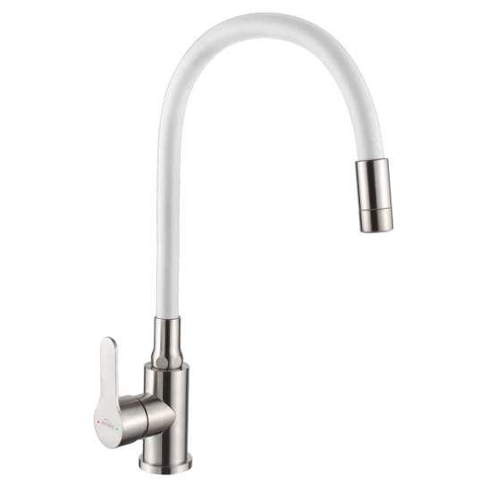 SHOP AKD::Змішувач для кухні INVENA Ksanti Inox, білий 2-функц,