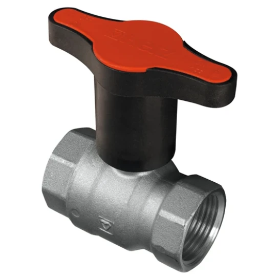 SHOP AKD::Кран кульовий HERZ 3/4" ВВ пластикова Т-подібна ручка, червона