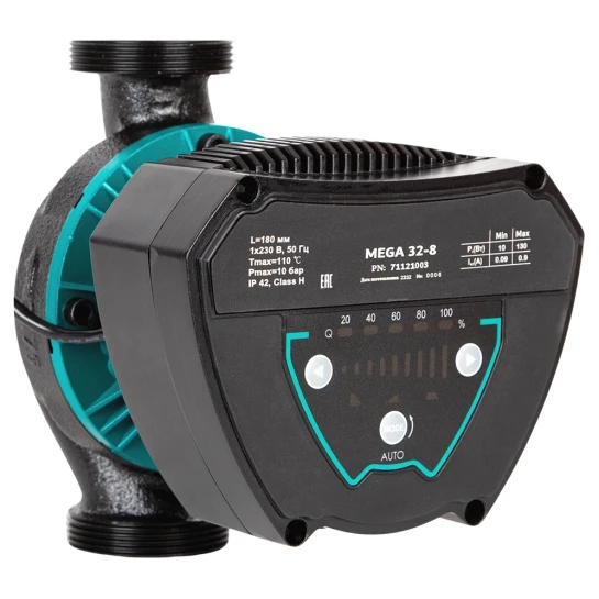 SHOP AKD::Насос циркуляційний AQUATICA енергозберігаючий 8-130Вт Hmax 8м Qmax 133л/хв Ø2" 180мм + гайки  Ø1¼"