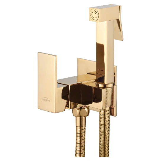 SHOP AKD::Змішувач для біде INVENA прихованого монтажу золотий квадратний