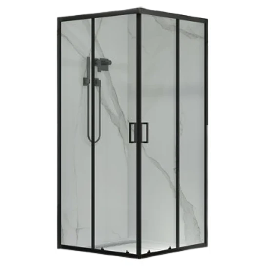 SHOP AKD::Душова кабіна SANTEH квадратна 90х90х190 скло прозоре 6мм профіль алюміній чорний