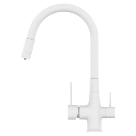 SHOP AKD::Змішувач для кухні INVENA GLAMOUR білий, з фільтром