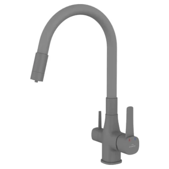 SHOP AKD::Змішувач для кухні INVENA GLAMOUR сірий, з фільтром