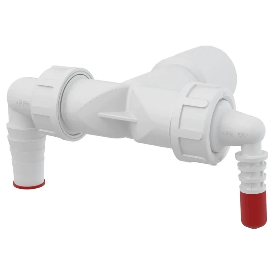 SHOP AKD::Штуцер подвійний ALCAPLAST для сифону G1х/18-23 зі зворотними клапанами