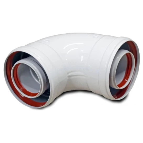 SHOP AKD::Коліно коаксіальне ANTKALIP 60/100х90 ВВ AL-FE (алюміній/ферум)