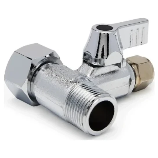 SHOP AKD::Адаптер латунний із кульовим краном 3/8" РЗ х 3/8" РВ х 1/4" труба