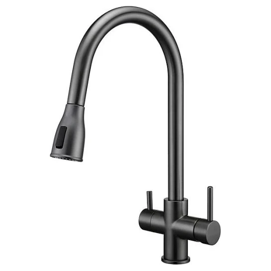 SHOP AKD::Змішувач кухонний FABIANO FKM 3122 Black Steel під осмос