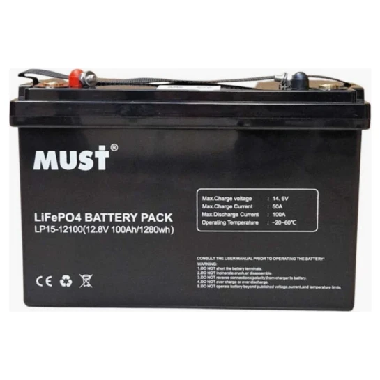 SHOP AKD::Акумуляторна батарея MUST LifeP04 LP15-12100 12.8V 100Ah (339х185х218) 12кг