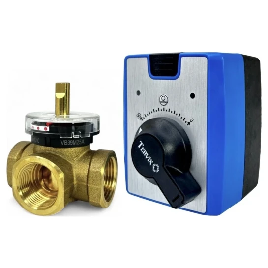 SHOP AKD::Клапан 3-ходовий поворотний змішувальний клапан RMV DN25 Rp1Tervix Pro Line з електроприводом