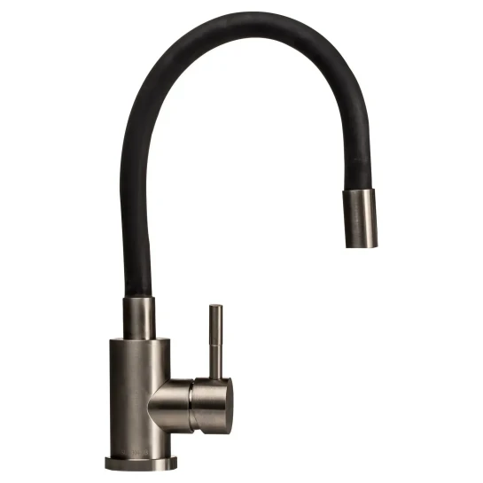 SHOP AKD::Змішувач для кухні Globus Lux ALPEN SUS -203SB гофровилив,чорний